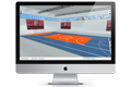 Virtuell einen Boden in der Sporthalle legen