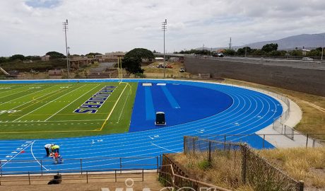 Athletics running track in Hawaii, USA