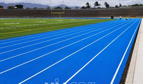 Porplastic athletic running track